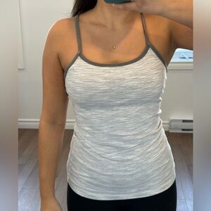 Lululemon Gray and White Women's Tank Top